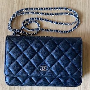 chanel woc caviar black leather